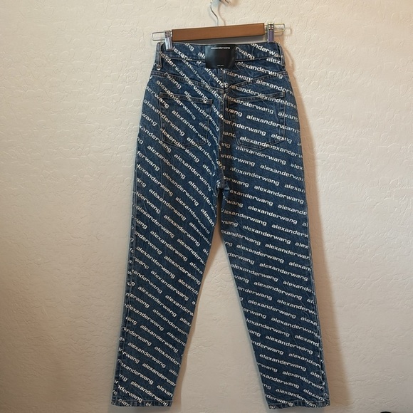 Alexander Wang Bluff Pegged Leg High Rise Monogram Jean Size 25 - Picture 5 of 7